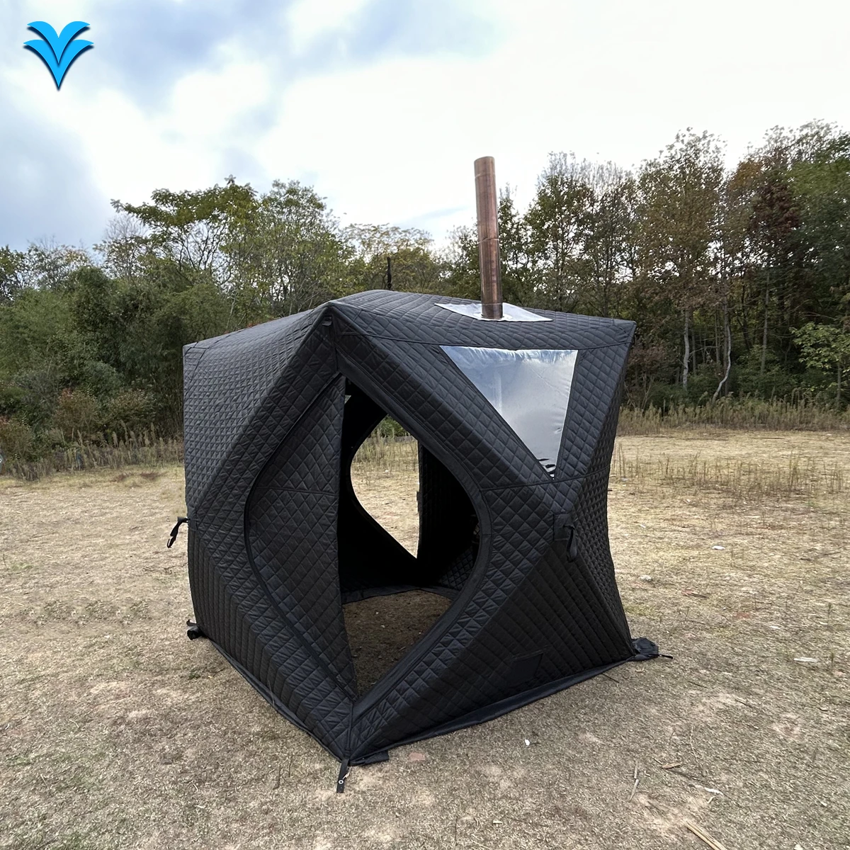 Pop-up Custom Outdoor Mobile Sauna Zelt Tragbare Wandern Isolierte Camping Eiswürfel Winter Angeln