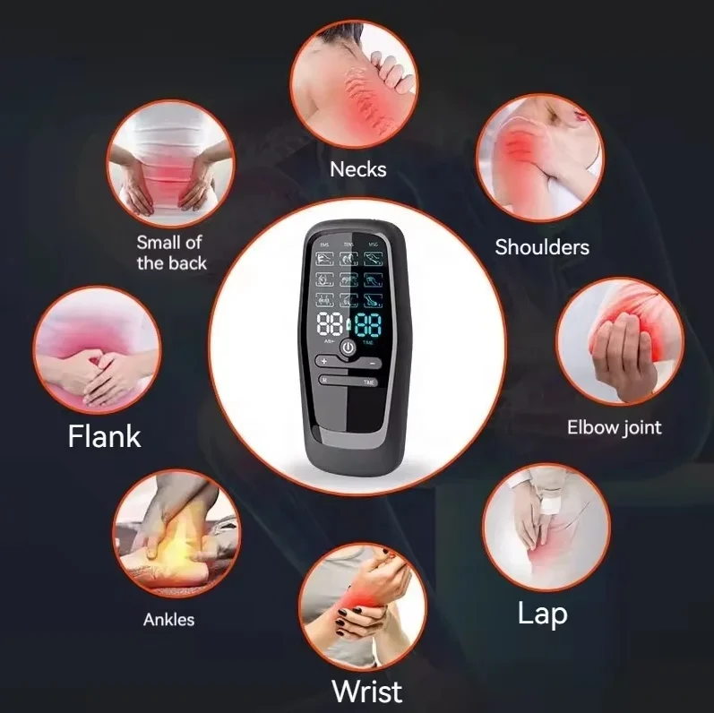 Rechargeable Dual Output Meridian Therapy Low-frequency Digital Massager fast shipping