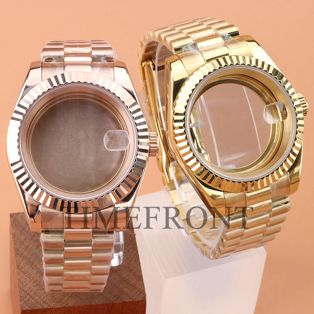 

Rose Gold/Gold 36mm 39mm Watch Case Fit Seiko NH35 NH36 Movement 316L Steel Presidential/Jubilee/Oyster Watchband Watch Parts