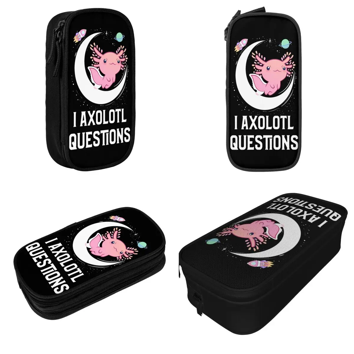 I Axolotl-estuches para lápices de salamandra mexicana, estuche para bolígrafos de animales para niñas y niños, bolsa de almacenamiento grande, papelería de regalo de oficina