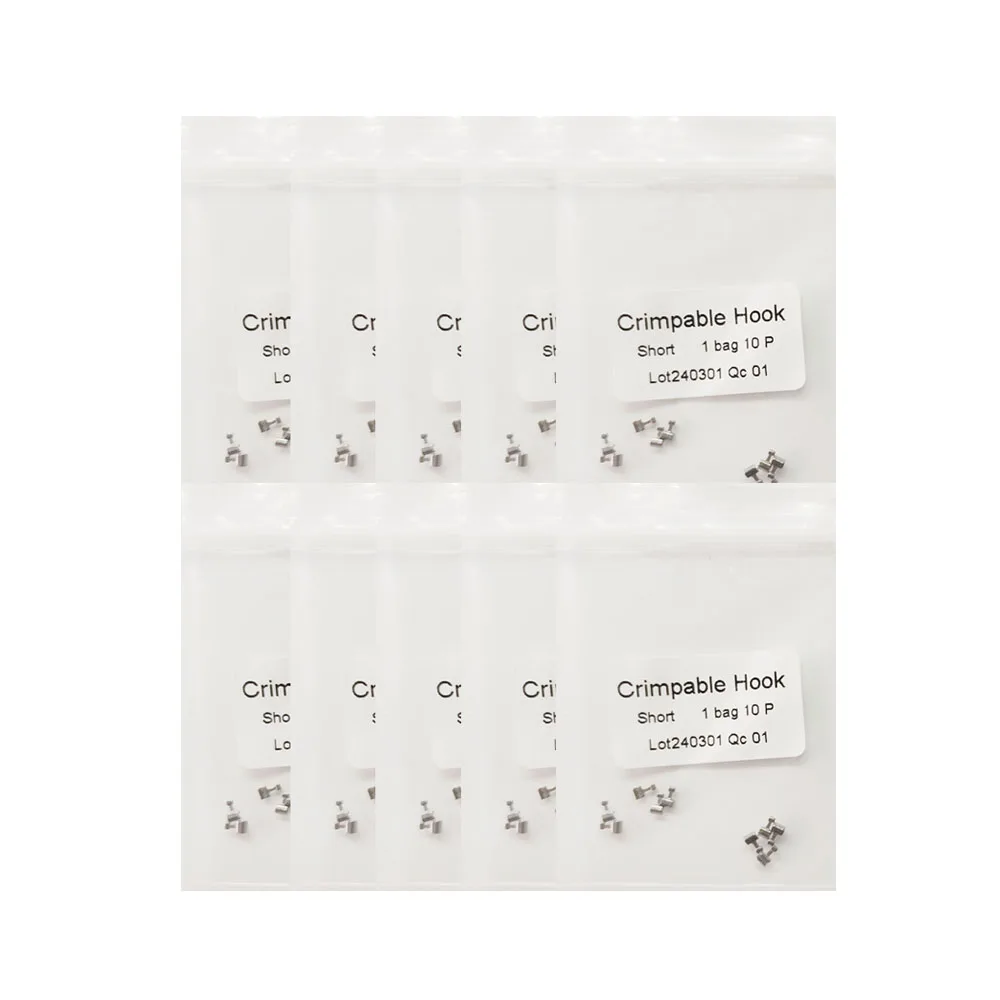 100 pcs/10bags  Dental Orthodontics Braces Crimpable Hooks Dentistry Ortho Accessories Locks for Arch Wires Dentist Materials