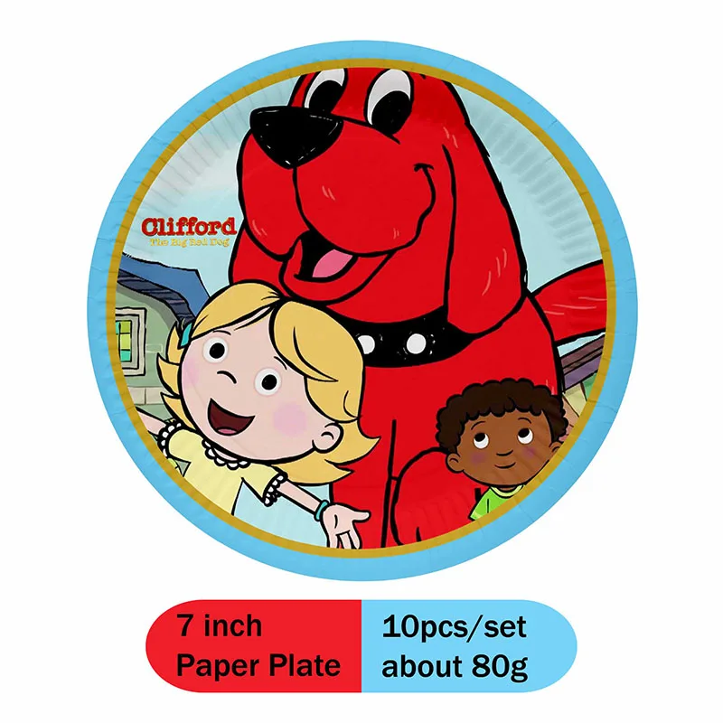 Clifford The Big Red Dog Kids Birthday Party Background Banner Photography Decoration Props Baby Shower Disposable Tableware