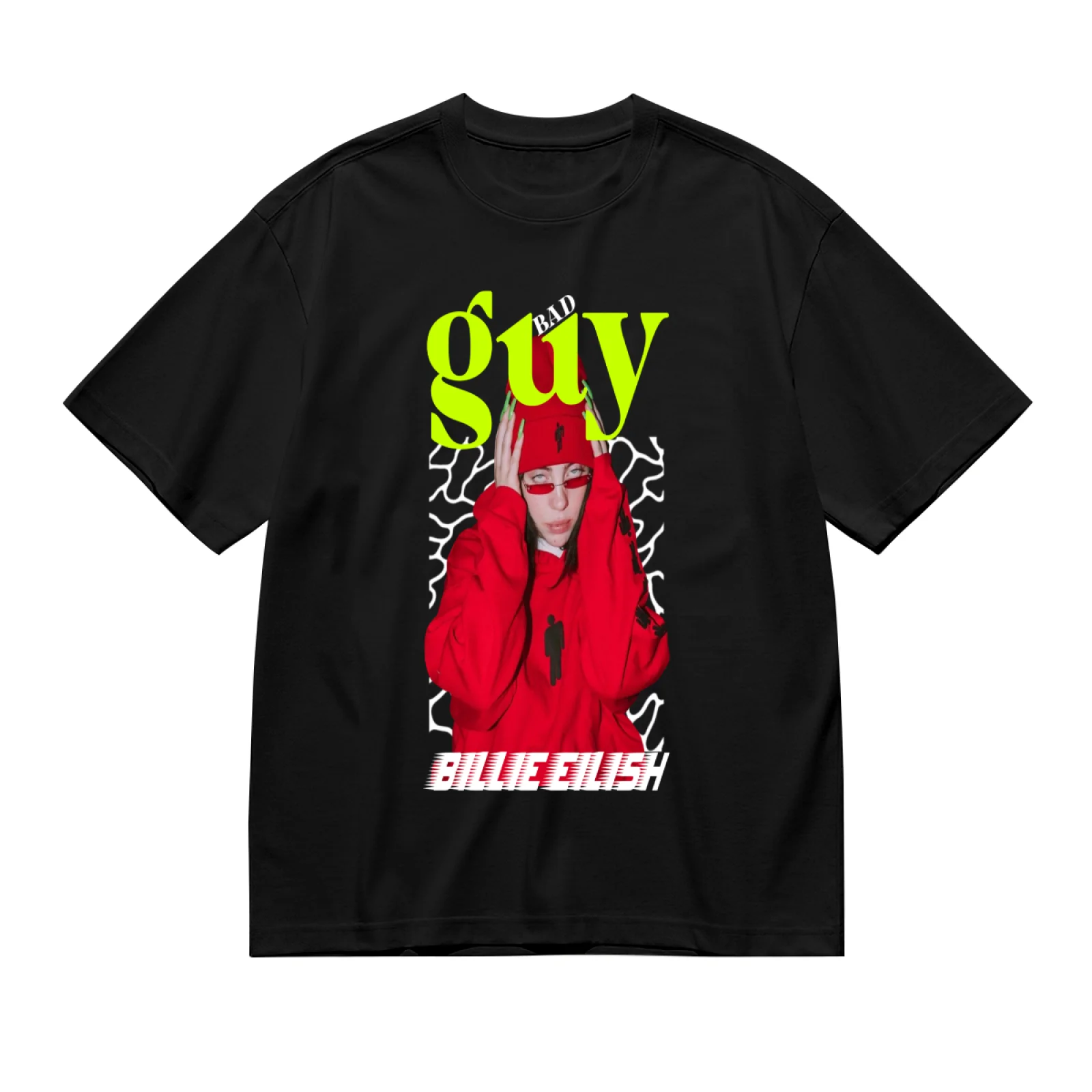 Billie Eilish Vintage Bootleg Graphic T-Shirt Unisex Y2K Hip Hop Oversized Cotton Short Sleeve Casual Streetwear Top
