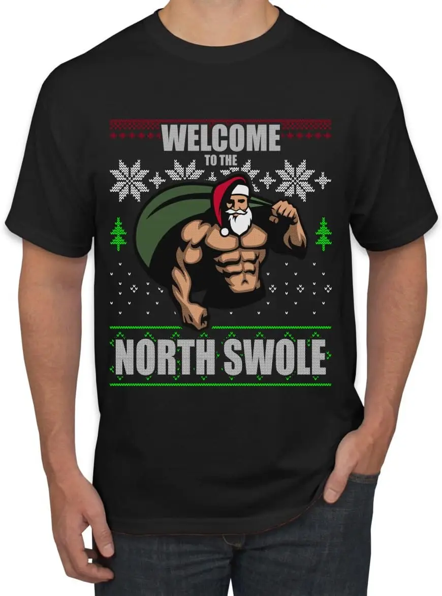 Brodolph Santa Working Out Gym The Red Nosed Gainzdeer Ugly Christmas Sweater Men's Graphic T-Shirt