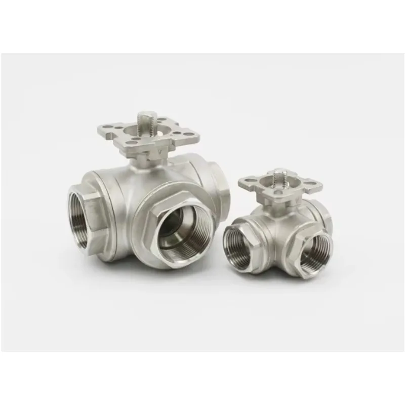 منصة عالية ثلاثية صمام كروي 304/316 الفولاذ المقاوم للصدأ L/T نوع الكهربائية الهوائية الداخلية الخيوط صمام المياه الكهربائية #4