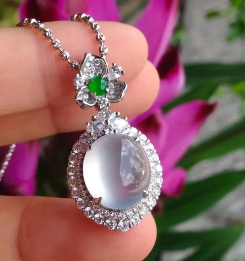 قلادة العقيق الجليد الطبيعي للنساء ، قلادة أزياء رائعة ، أسلوب لطيف