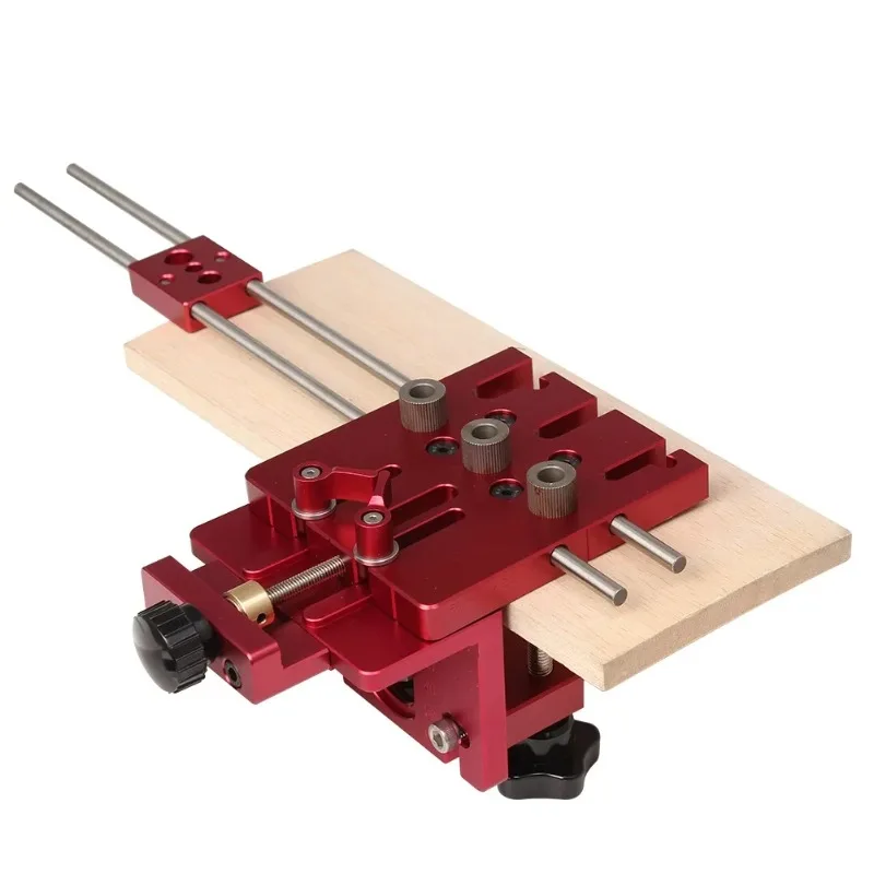 Three in one adjustable quick connect woodworking drilling guide punch positioning tool, tenon nail fixture