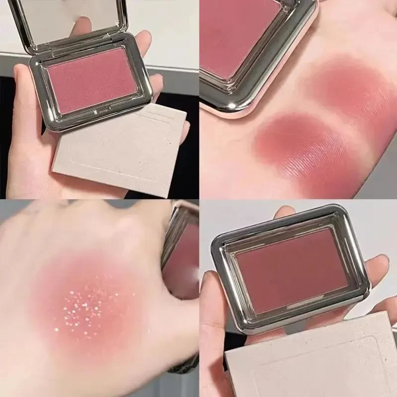 Monochrome Matte Rosy Blusher Facial Blush Powder High Pigmented Pink Coral Rouged Cream Makeup For Cheeks Smooth Cosmetics