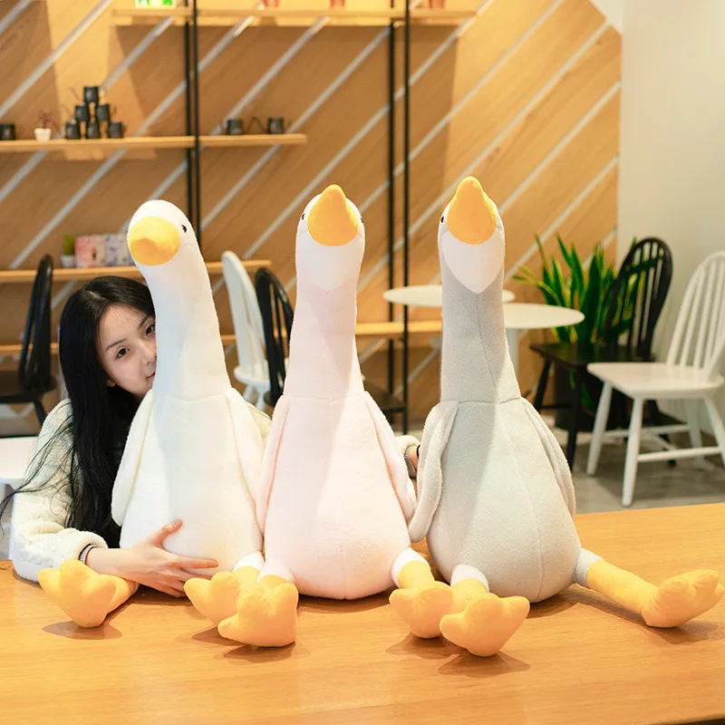 Giant 30-90cm Fluffy Duck High Quality Plush Toys Animal Stuffed Soft Sleep Pillow Goose Doll Floor Mat Kids Girls Birthday Gift