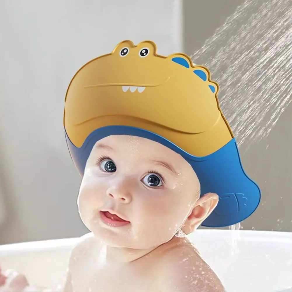 

Cute Animal Shape Baby Shower Cap Adjustable Eye Ear Protection Baby Shampoo Cap Waterproof Soft Children's Bath Cap For