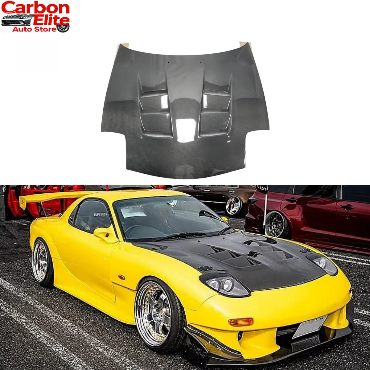 

New Perfect Fit Carbon Fiber Front Hood forMazda RX7 FD3S RE Style