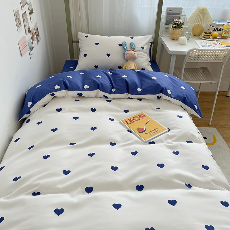 

New Printed Four-piece Set Washable Quilt Cover Student Dormitory Universal Duvet Cover Skin Friendly and Comfortable Bedding