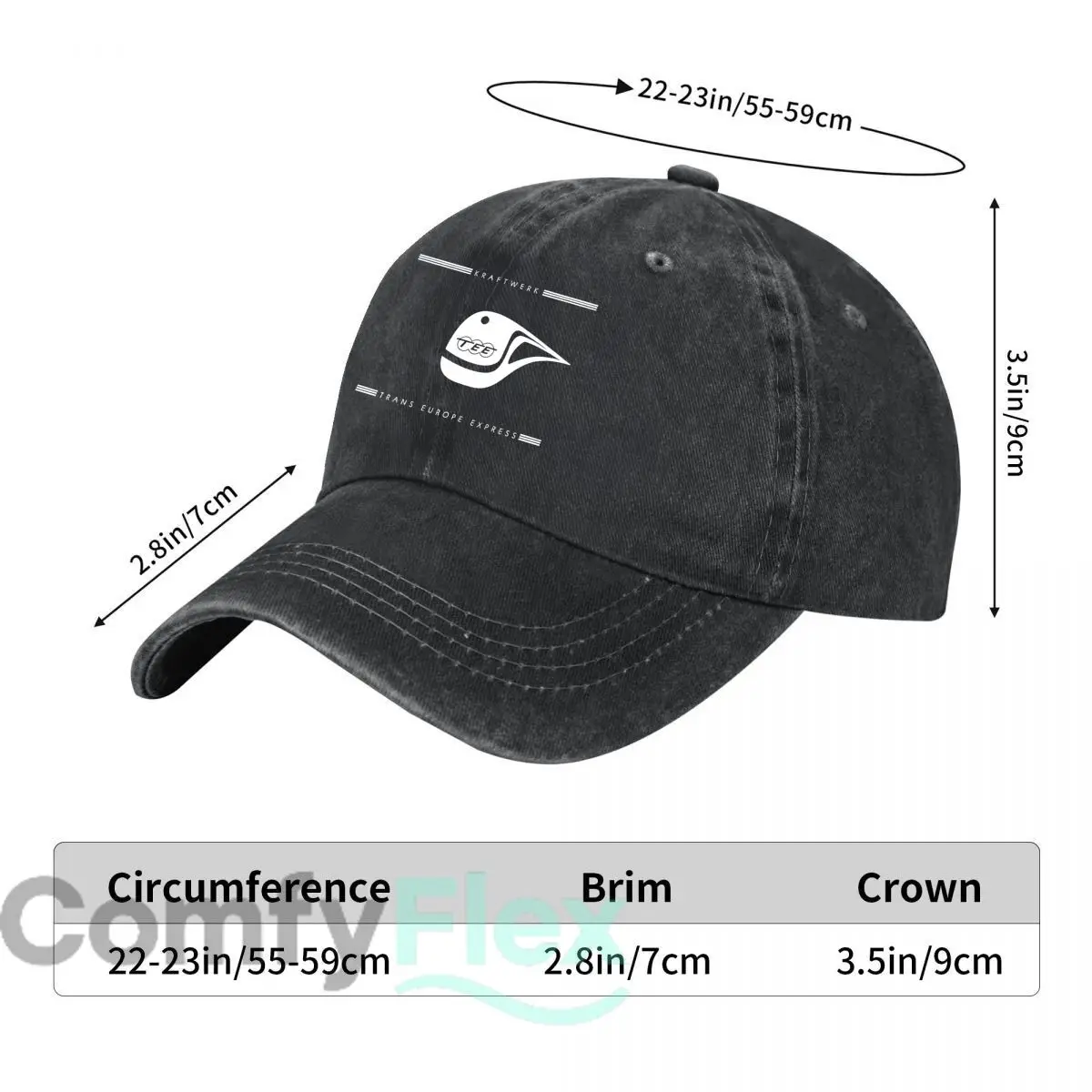 Kraftwerk Trans Europe Express Retro Graphic Baseball Cap Men Women Distressed Washed Sun Cap Outdoor Workouts Hat