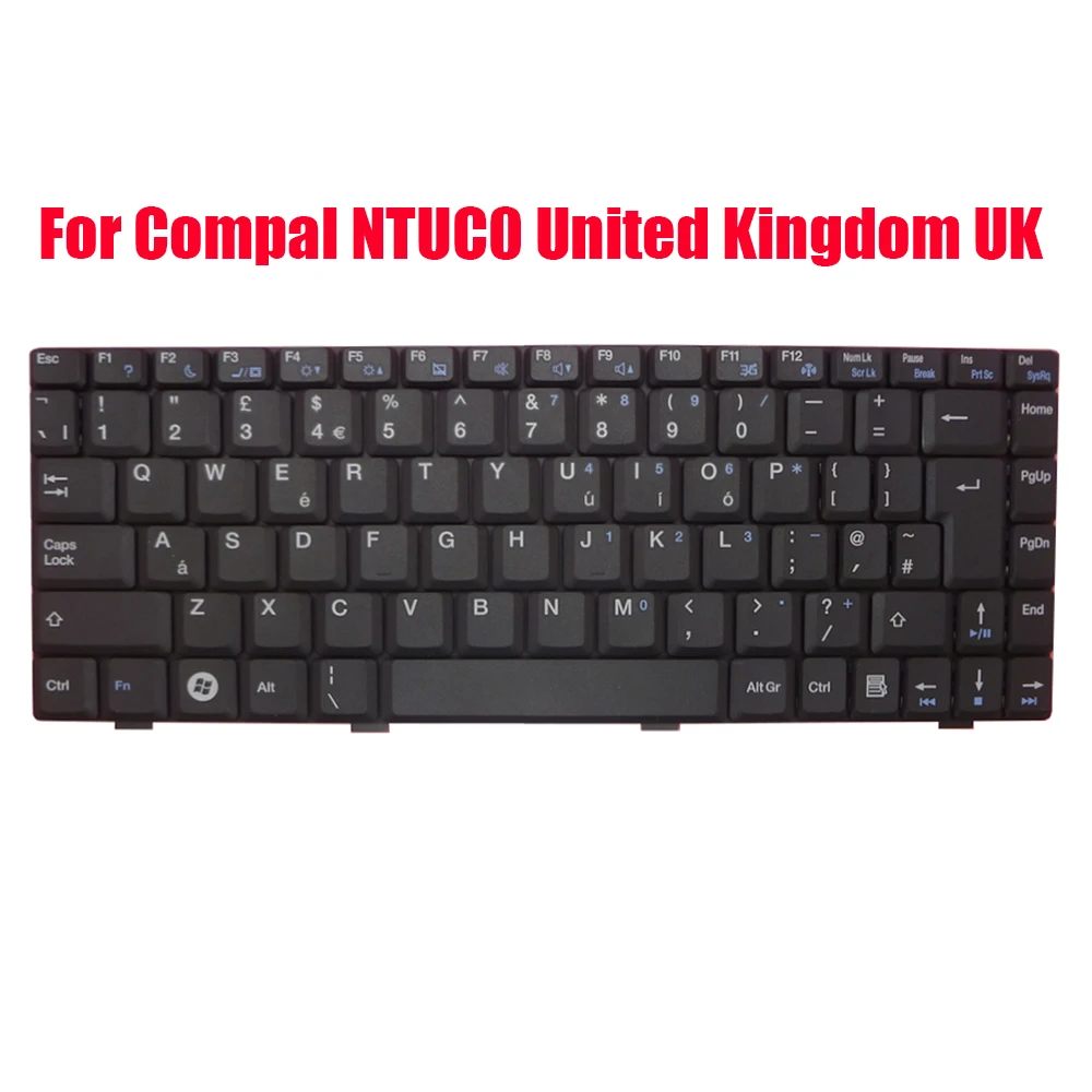 

United Kingdom UK Laptop Keyboard For Compal NTUC0 Black New