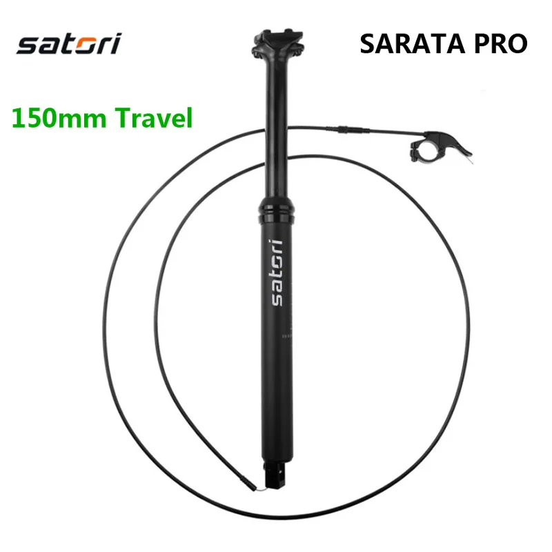 Satori Adjustable Bike Seatpost Travel 150mm 30.9 / 31.6mm Remote Control MTB Bicycle Seat Post 485mm for Cycling accessories