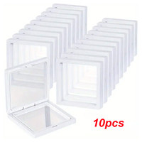 10pcs,Transparent floating display box, plastic film jewelry packaging box, jewelry, necklace, ring, and collectible storage box