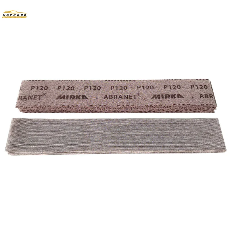 5 PCS Mirka Originally produced in Finland 70/420mm Rectangular Dry Mesh Sand Car Putty Polishing Sander Sandpaper Wall working