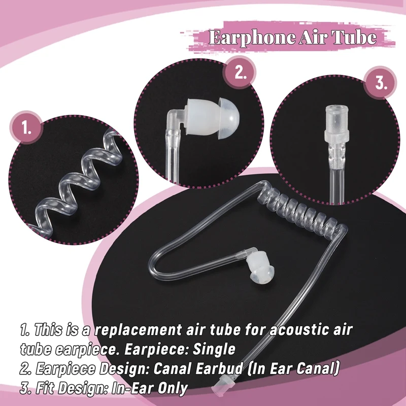 

Earphone Accessories Transparent Coil Acoustic Air Tube Earplug For Two-Way Radio Walkie Talkie Earpiece Headset Accessories-AT3