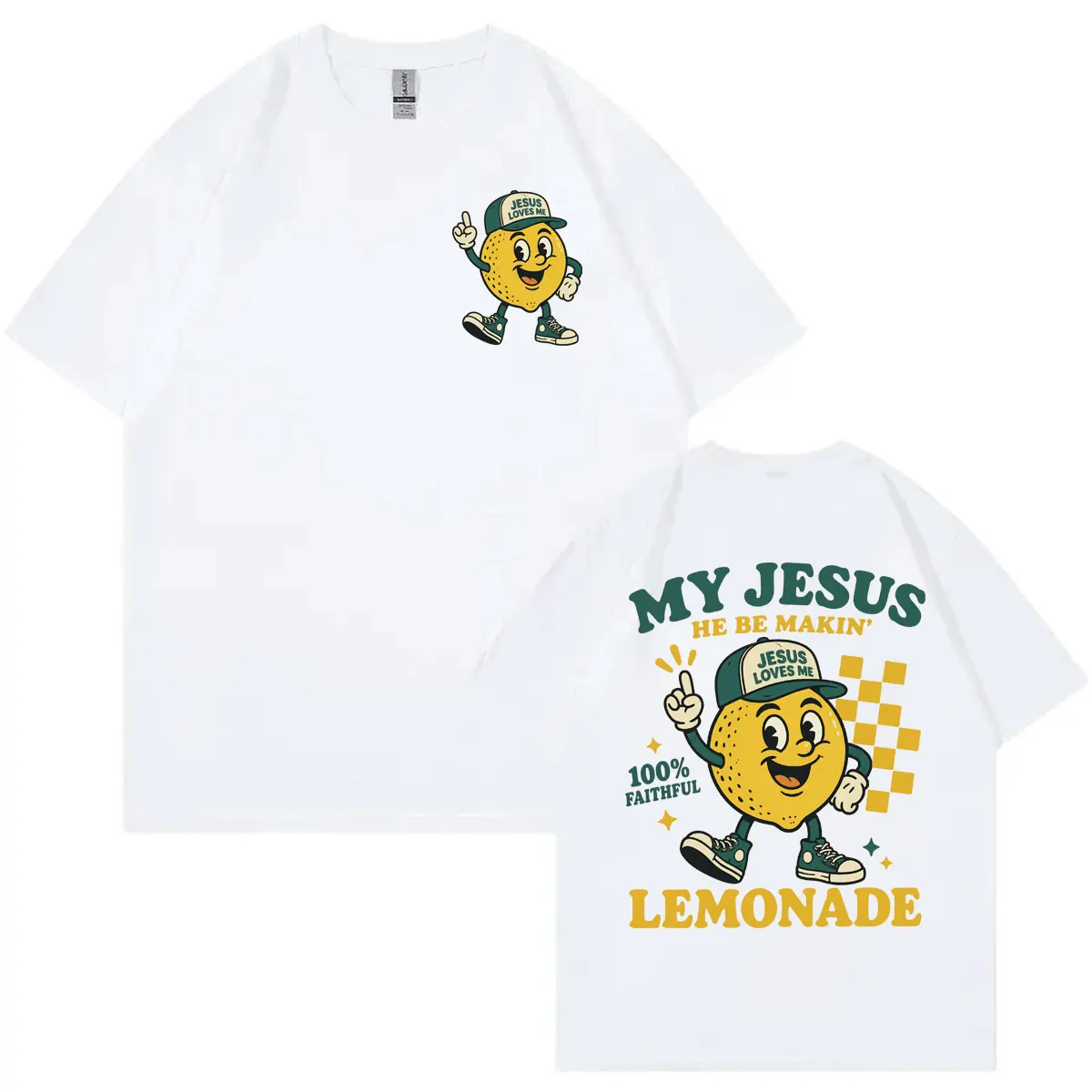 My Jesus Lemonade Funny Christian T-shirt Men Women Fashion O-Neck Short Sleeve T-shirts Summer Casual Loose 100%cotton T Shirt