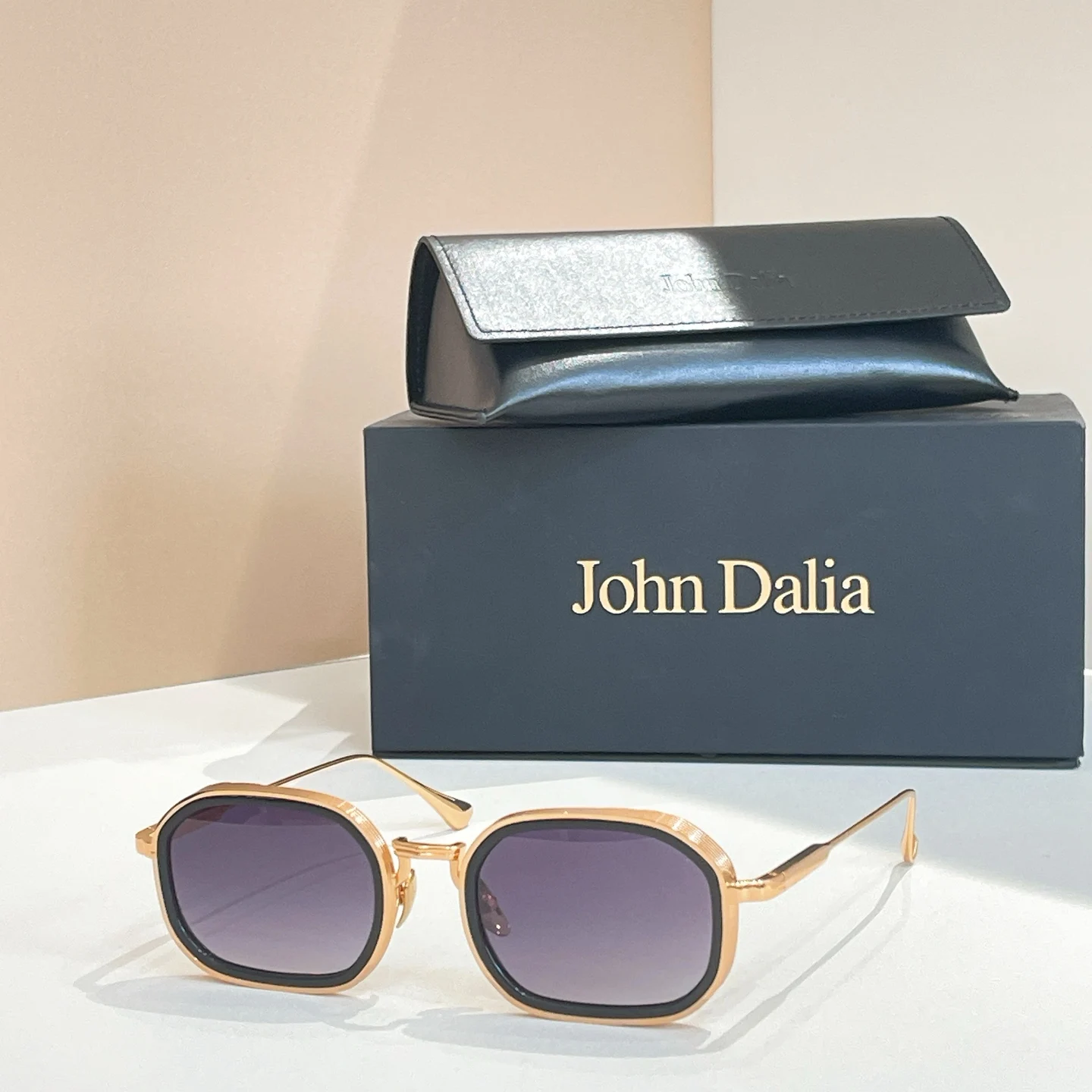 Klassiek Voor JOHN DALIA JD Origins Gradient UV400 Gepolariseerd Acetaat Frame Mannen Vrouwen Vintage Populaire Klassieke Brillen Met Doos