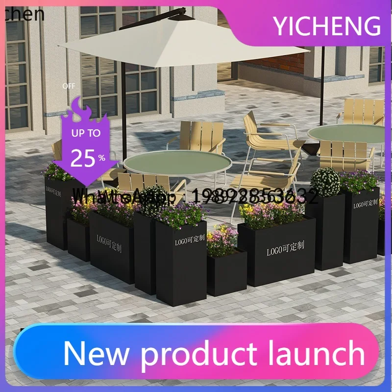 X8 outdoor stainless steel seat flower box outdoor seat combination flower bed planting box street pendulum