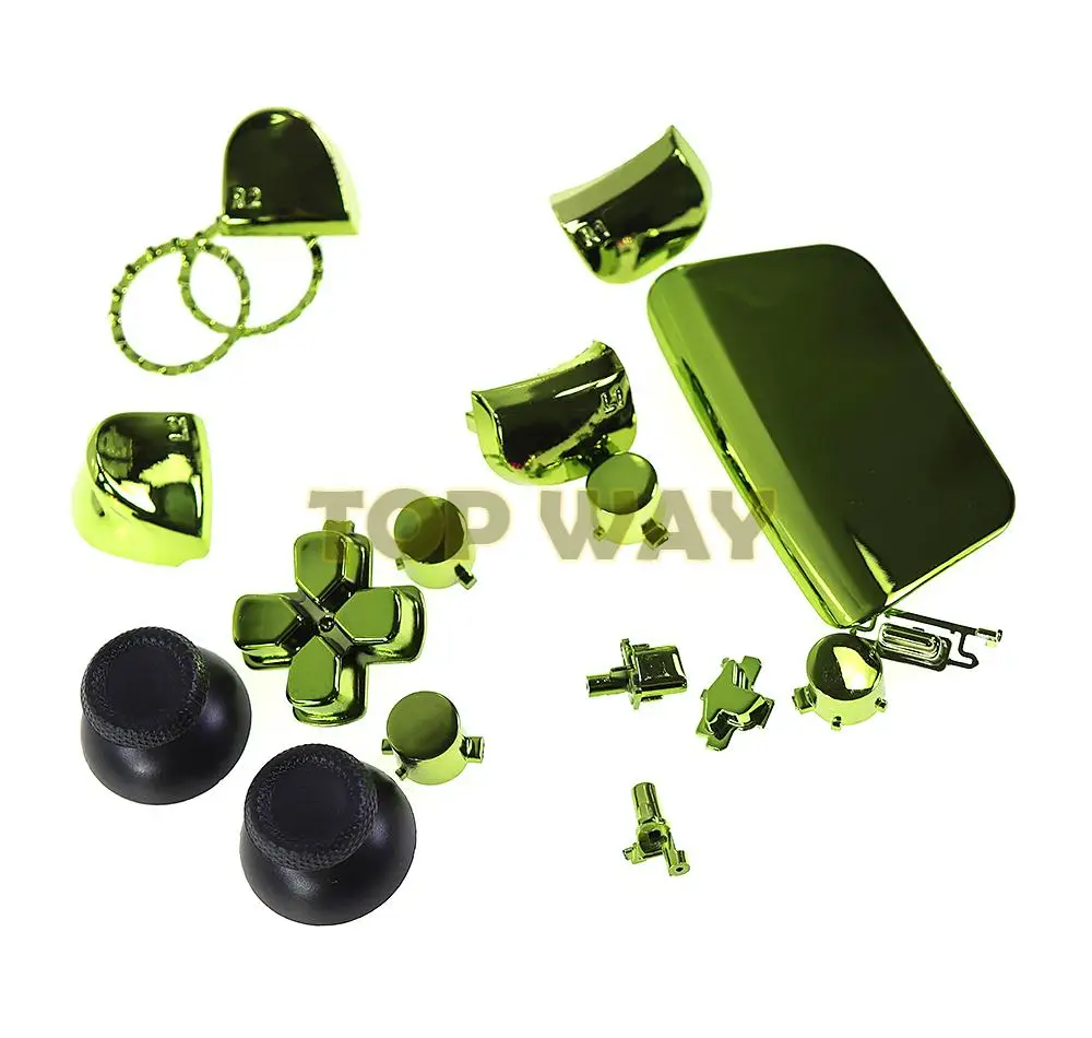 1 conjunto de 7 cores chrome joysticks d-pad r1 l1 r2 l2 conjunto completo direção chave abxy botões de chapeamento para ps5 playstation 5 controlador