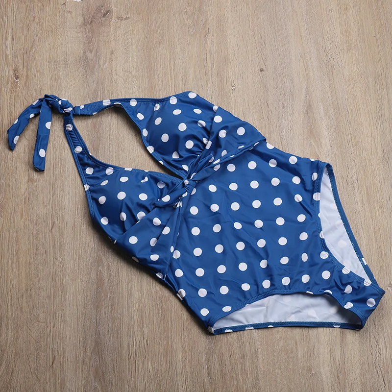 Fashion women bow one piece swimsuit new Polka dot printing swimwear push up bathing suits female beachwear Monokini Bodysuits