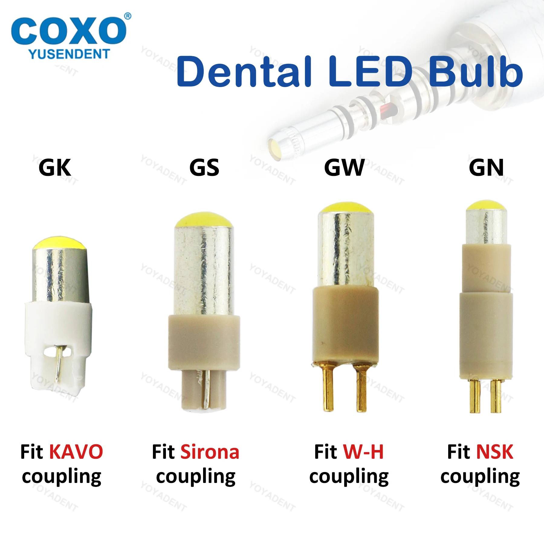 

COXO Dental Bulb LED High Speed Turbine Coupler Bulb Replace Accessories For W-H KAVO NSK Sirona Dental Materials