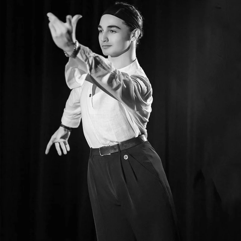 Pantaloni da ballo da sala standard nazionali Pantaloni da ballo latino da uomo Pantaloni da ballo moderni per adulti Samba Abbigliamento da performance sul palco SL9729