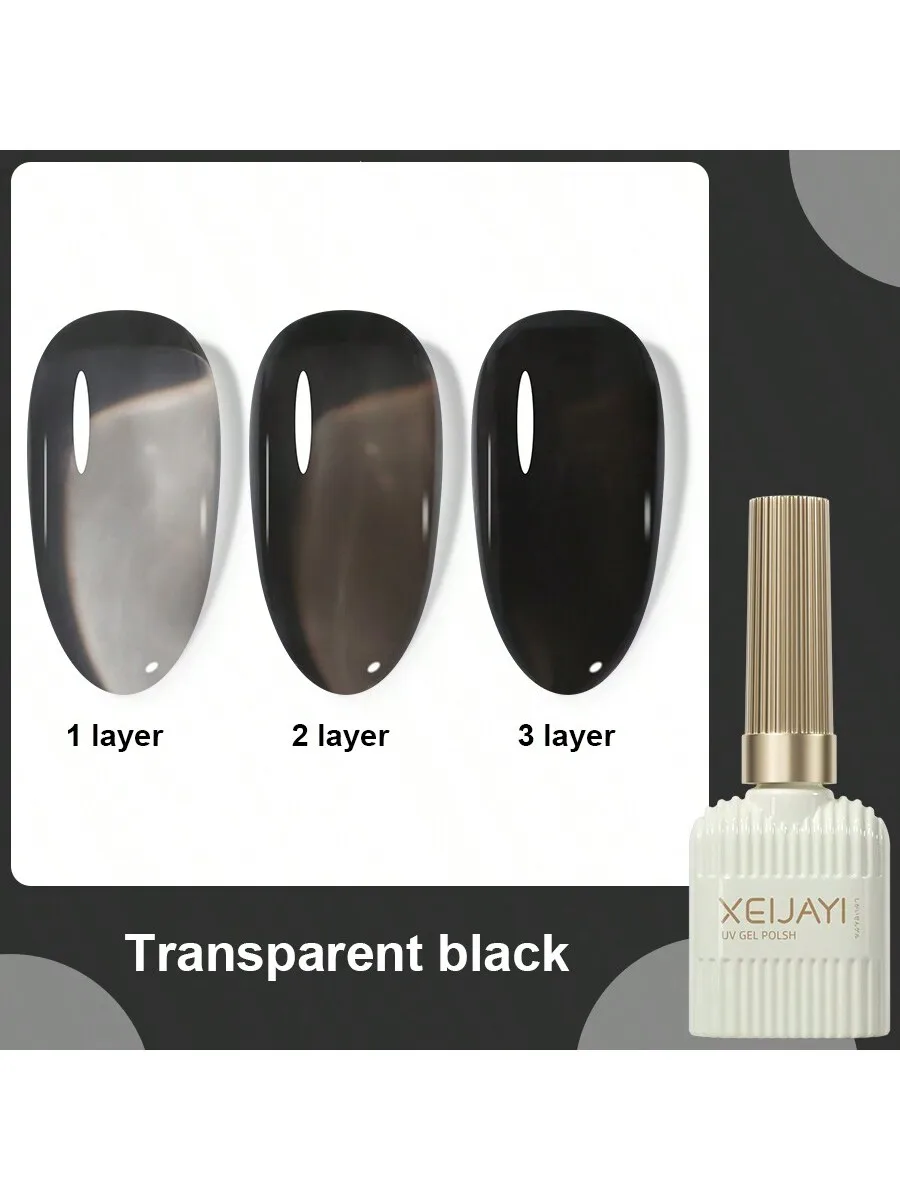 XEIJAYI 1 pieza de esmalte de uñas de Gel negro de 15Ml, arte de uñas para todas las estaciones, esmalte de uñas de Gel Led remojo, manicura de salón Diy para el hogar, regalos para uñas
