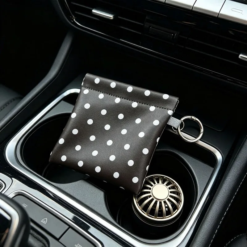 Aufbewahrungstasche mit Verschluss, kompakte tragbare Münztasche, PU-Mini-Tasche, glatte Münzbörse mit Punktmuster für tägliche Ausflüge, Schreibtischaufbewahrung, Geschenke