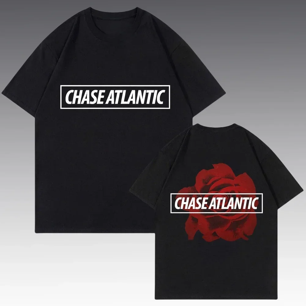 

Футболка с классическим логотипом Chase Atlantic, модная футболка в стиле хип-хоп для мужчин и женщин, изготовлена из хлопка и в стиле Y2K.