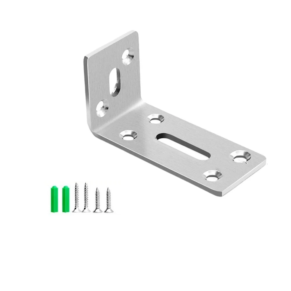 1set L-Shaped Corner Braces Brackets With Screws For Shelves Wood Furniture Chair Drawer Steel Adjustable L Brackets Parts