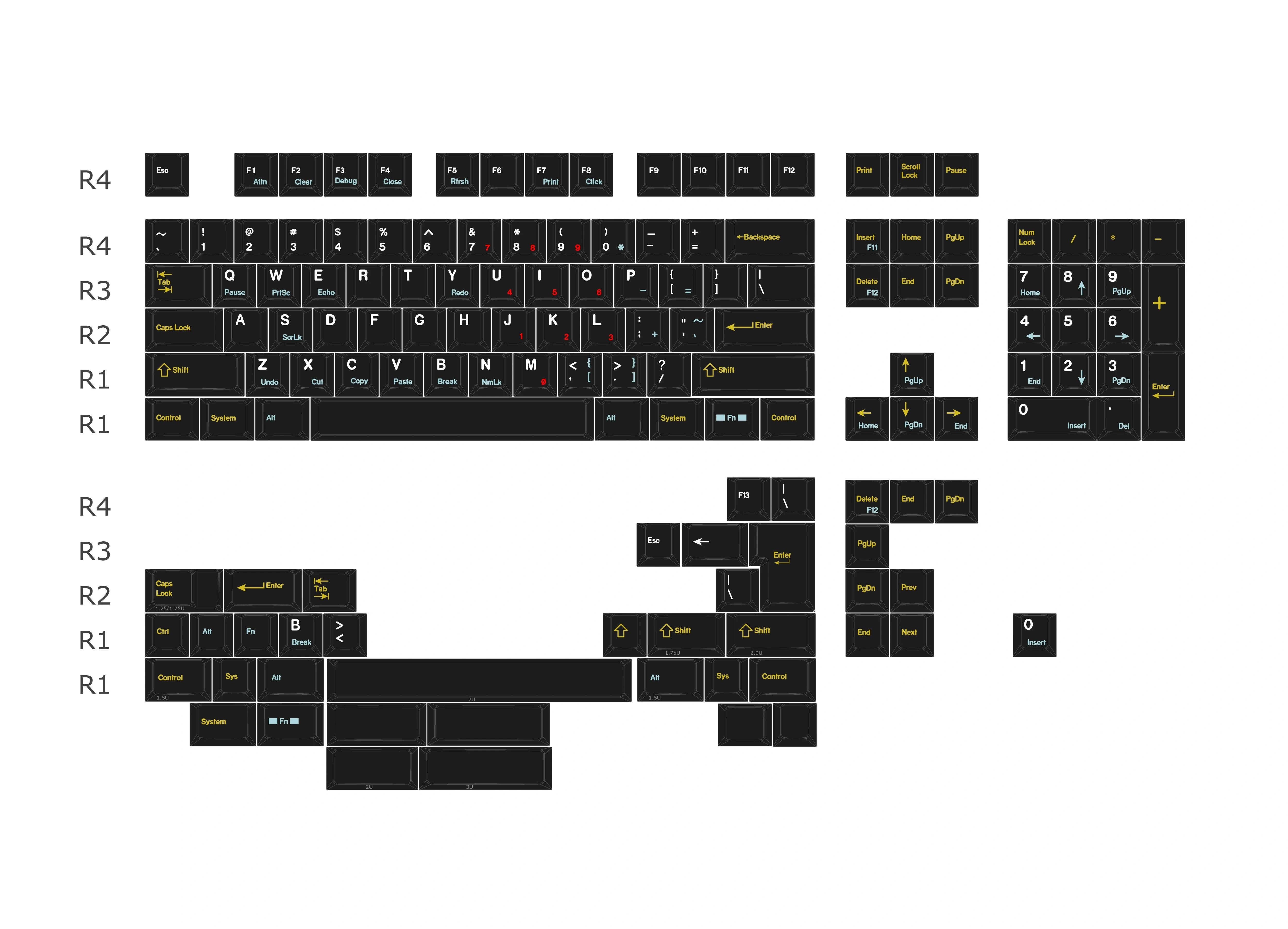 Teclas con perfil de cereza temáticas 1520, 145 Uds., teclas de teclado mecánico, accesorio ergonómico Universal de repuesto