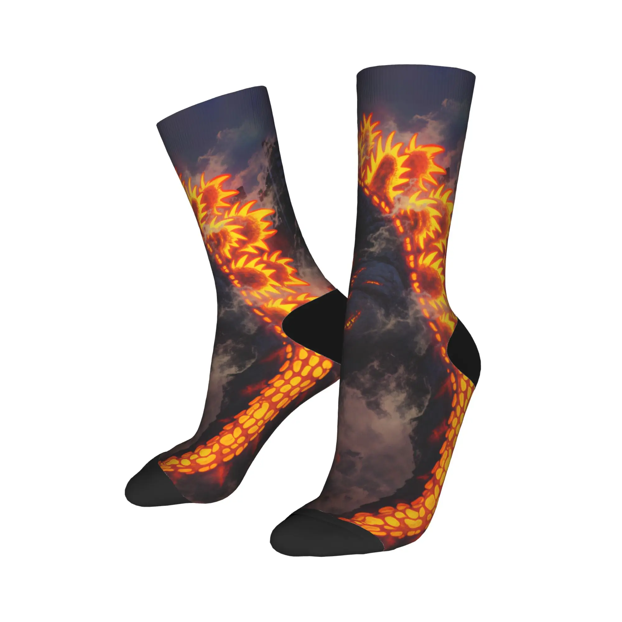 M-Monster King Stockings  Printed Trendy Socks Autumn Anti Sweat Socks Unisex Men Cycling Quality Socks