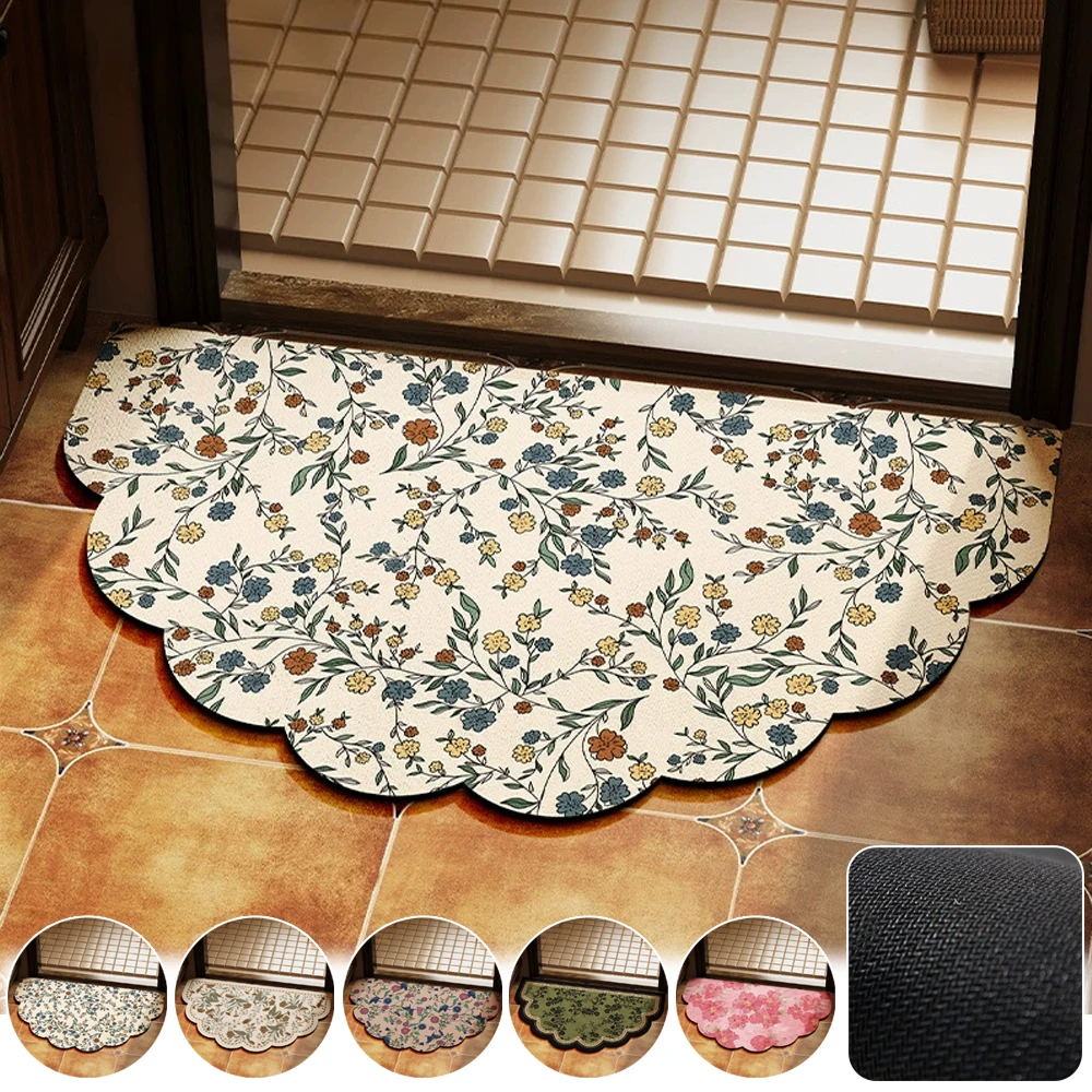 

Dust-proof Entrance Flower Mats Diatom Mud Bath Rug Absorbent Quick-Drying Non-Slip Floor Carpet for Bathroom Toilet Home Decor