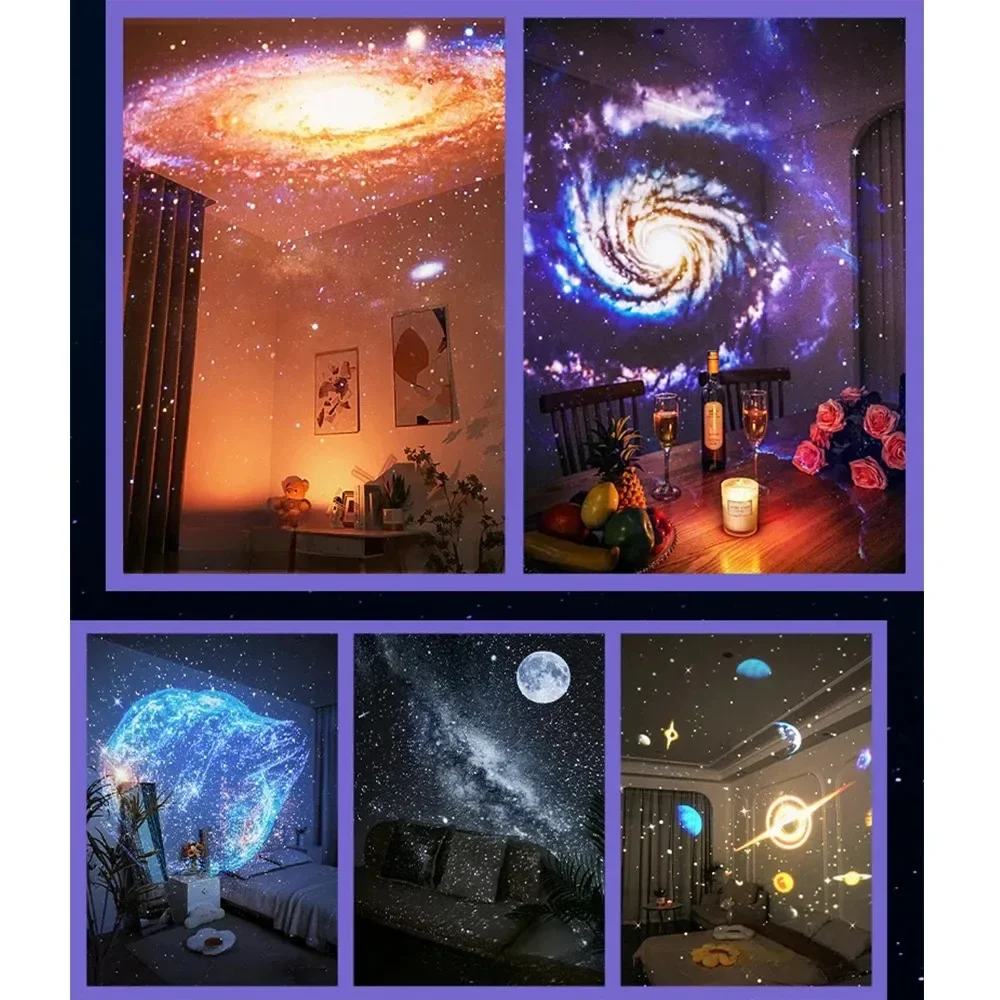 Multi-function Projector Lamp USB Rechargable Planetarium Night Light White Noise Speaker Galaxy Star Ceiling Decorative Lights