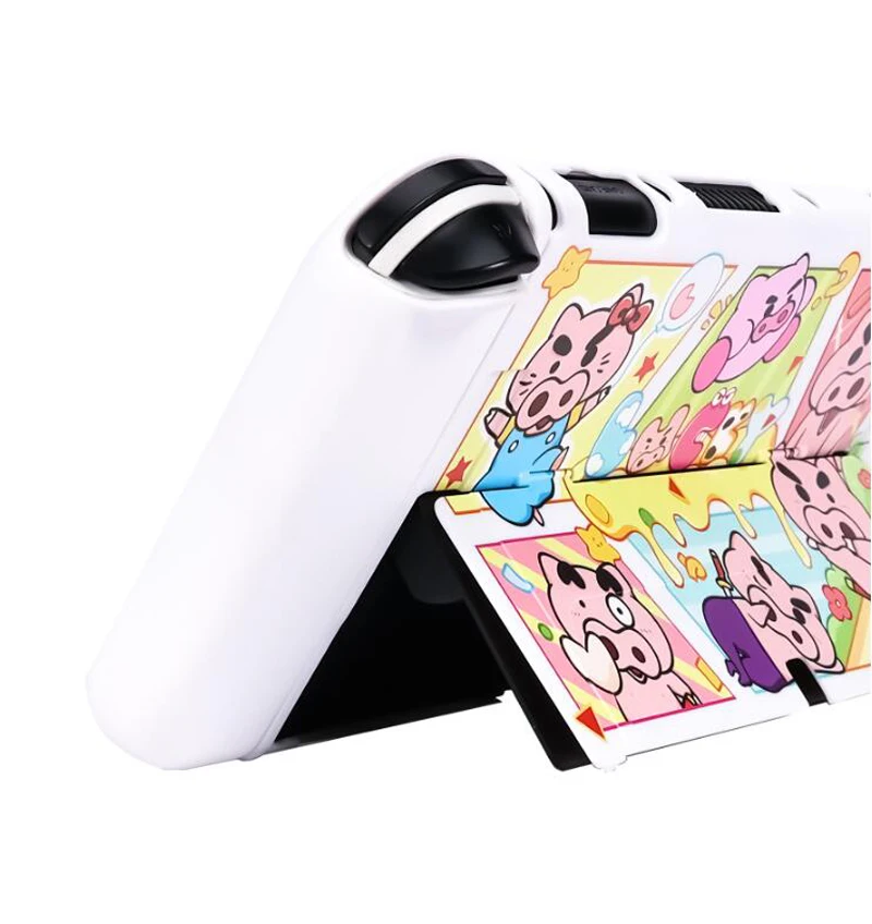 Cartoon Pig Hard TV Dock Cover Stand Charger Crystal Shell For Nintendo Switch Oled NS Joy-Con Controller TPU Protector Case
