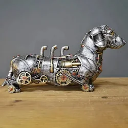 Mechanical Punk Dog Gorilla Dog Wolf  Elephant Gear Dachshund Rhinoceros Tabletop Window Home Study Decoration