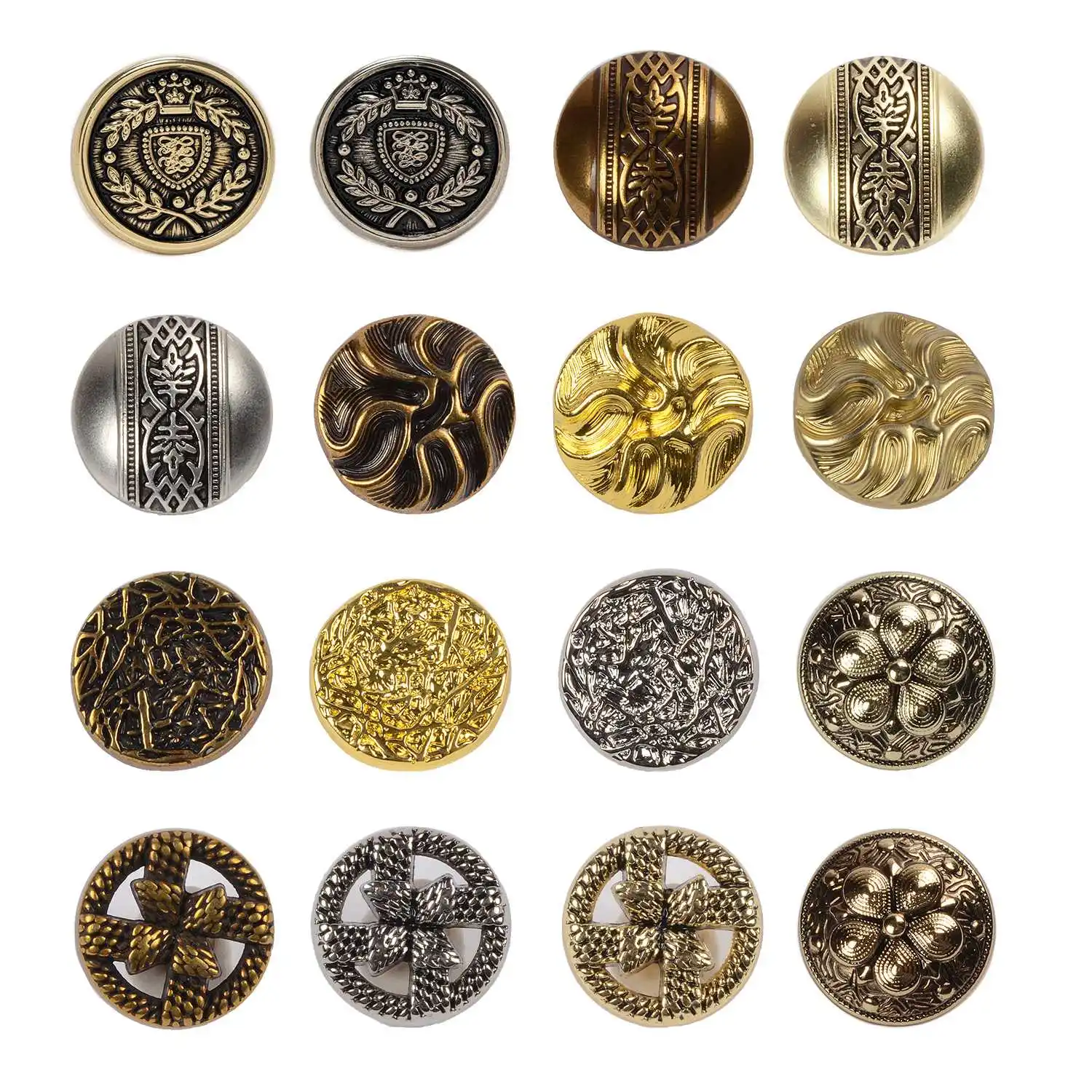 5 pz diversi rotondi retrò impronta bottoni in metallo cucito Scrapbooking giacca Blazer maglioni artigianato lavoro manuale abbigliamento fai da te