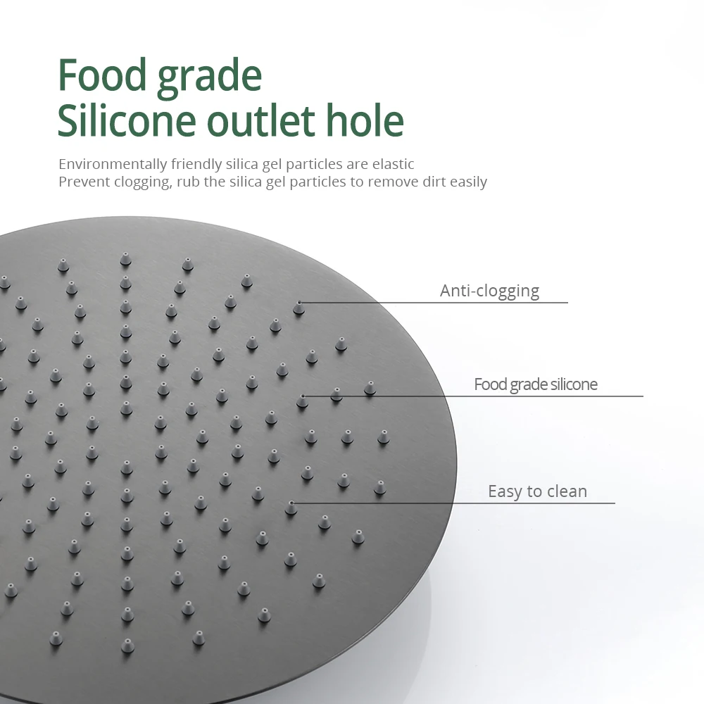 Imagem -05 - Teto Braço Banheiro Mixer Grupo Chuva de Chuveiro Maneiras Banho Torneira com Bico Gunmetal 812 150 21