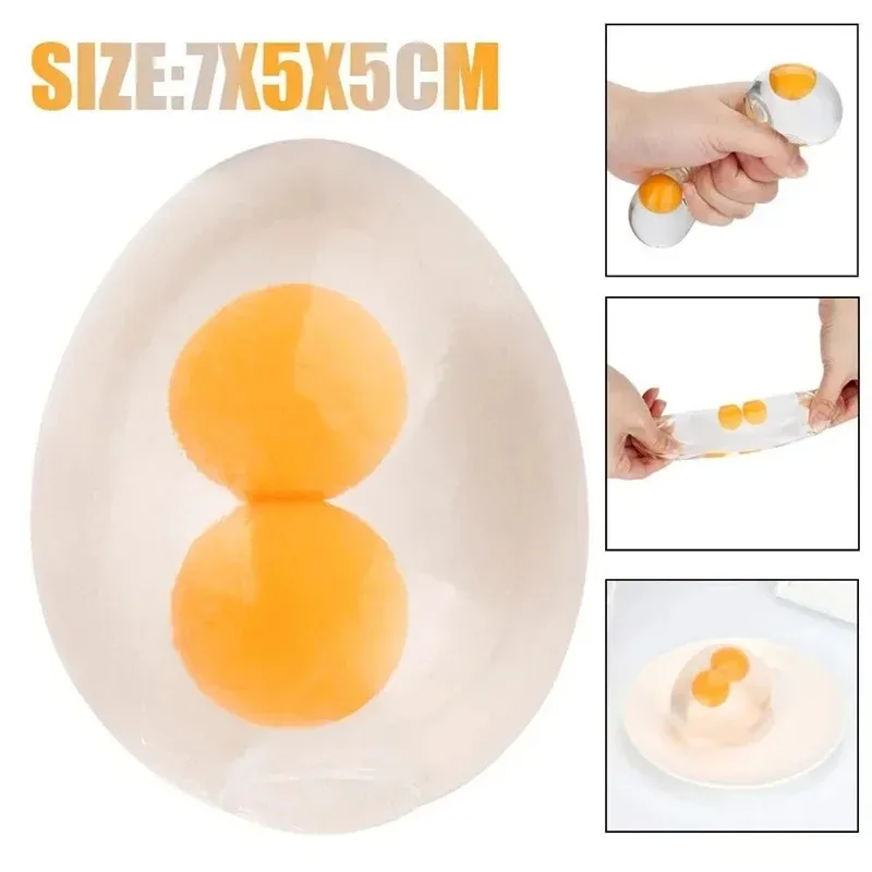 Unzip Eggs Kids Splat Ball Squishy Clear Egg Yolk Fun Squeeze Toy Anxiety Reducer for Kids Adults Birthday Party Favors