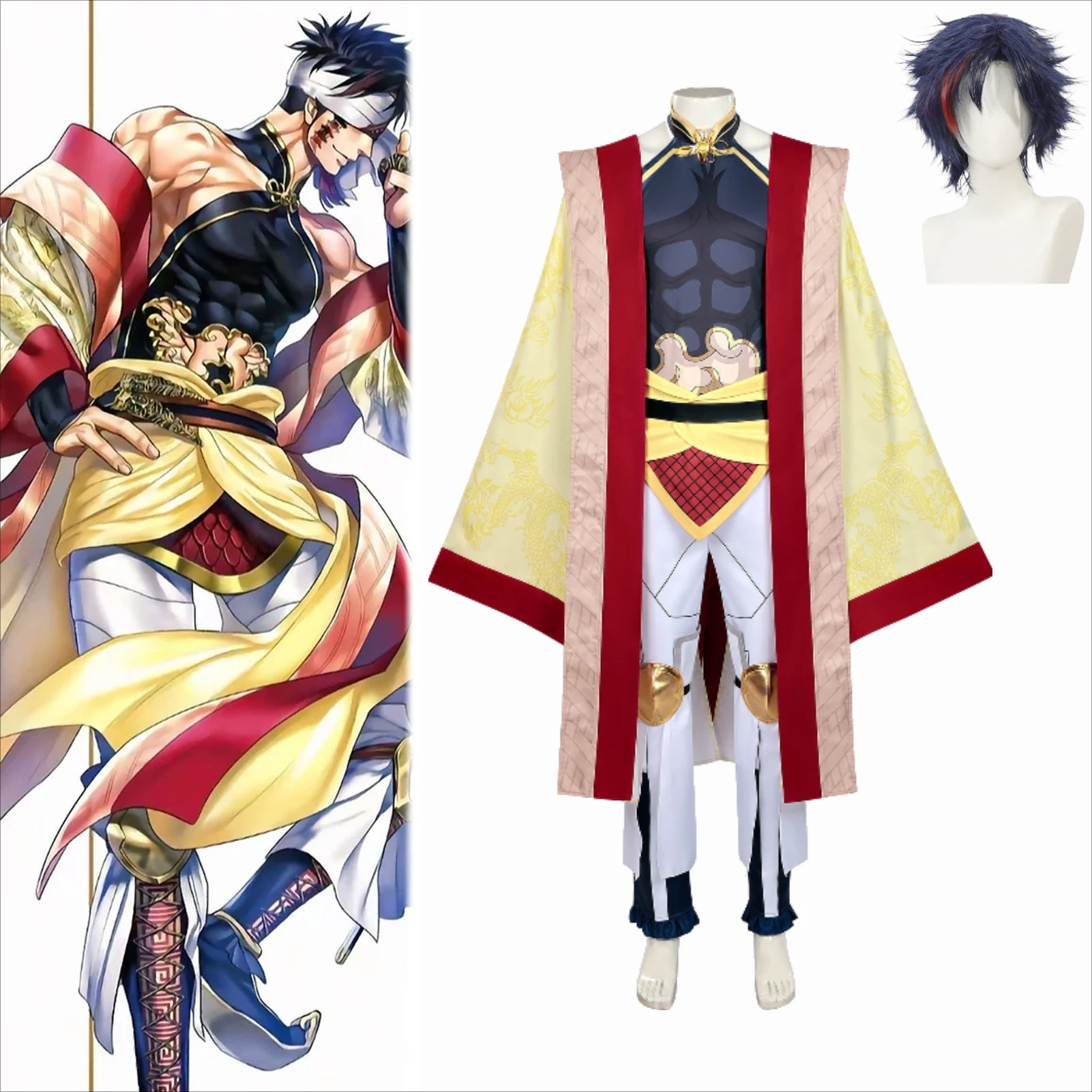 Record of Ragnarok Cosplay Costume Buddha & Qin Shi Huang Outfit, Anime Battle Festival Halloween Cos Wig Full Set - view 2