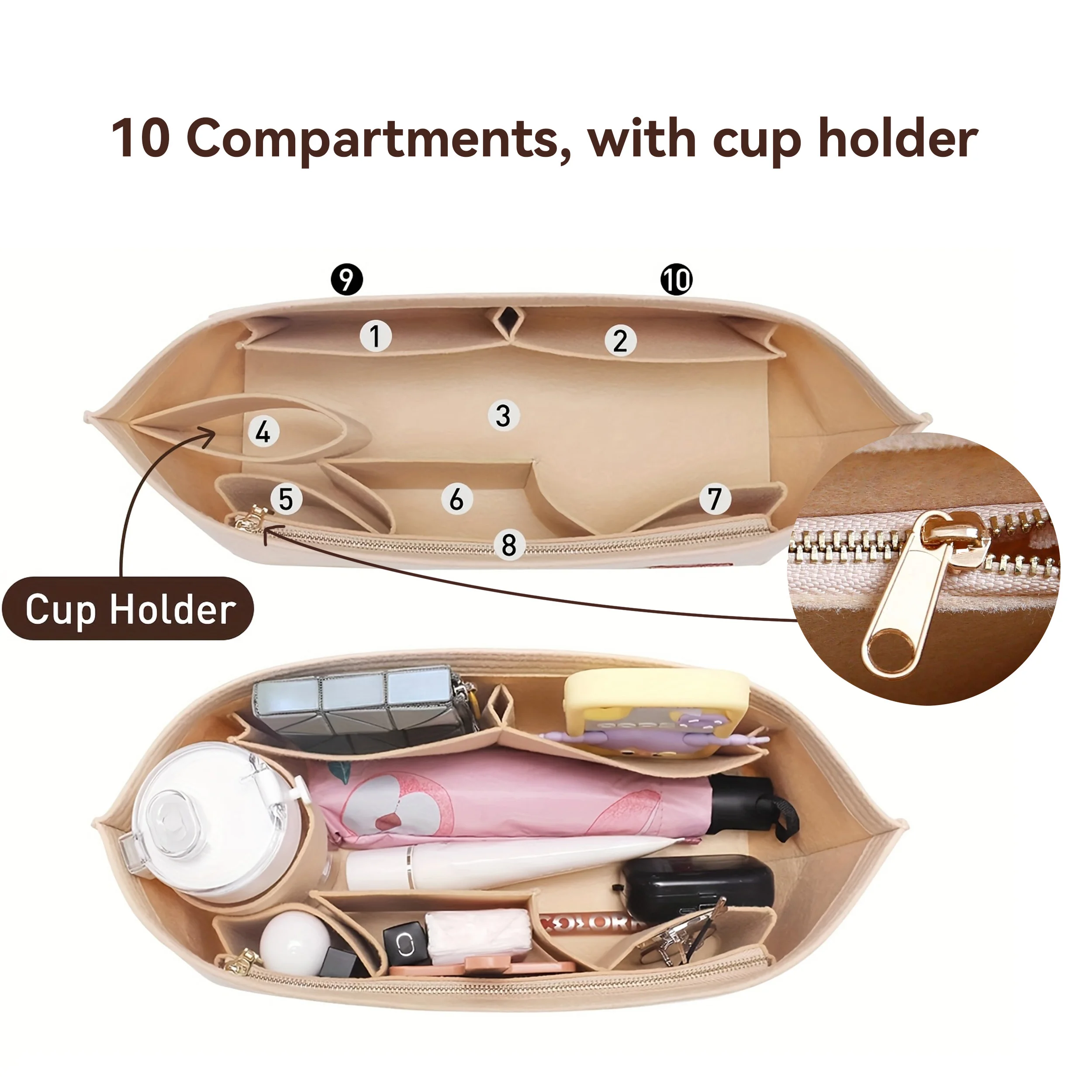 핸드백용 펠트 정리함 & 베이스 쉐이퍼 2종 세트, 대 - Backpack Insert Organizer 리뷰 및 가격