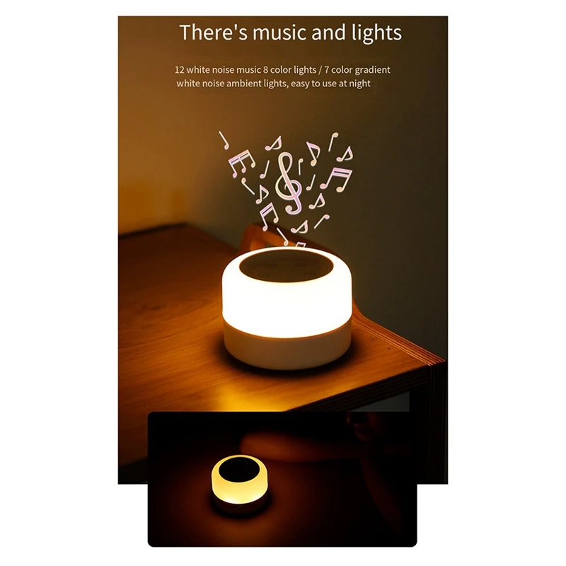 Nova música colorida máquina de sono de ruído branco com luz de dormir máquina de ruído branco m1 máquina de sono de ruído branco