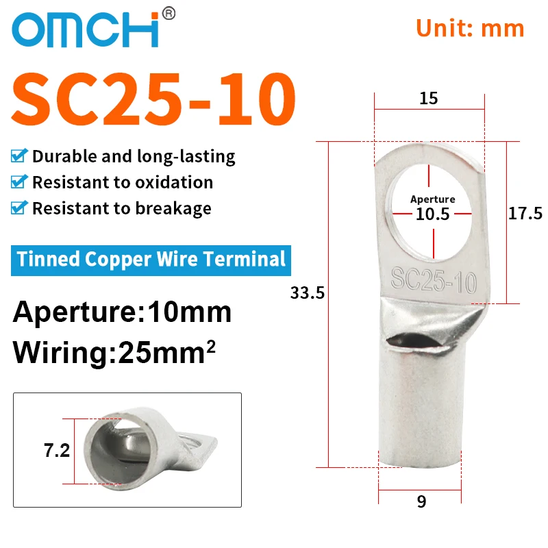 OMCH 5/10/20PCS SC Typ Terminals Draht Schweißen Kabel Stecker Anzug 1,5-50mm2 Kabel Crimp Draht Anschlüsse