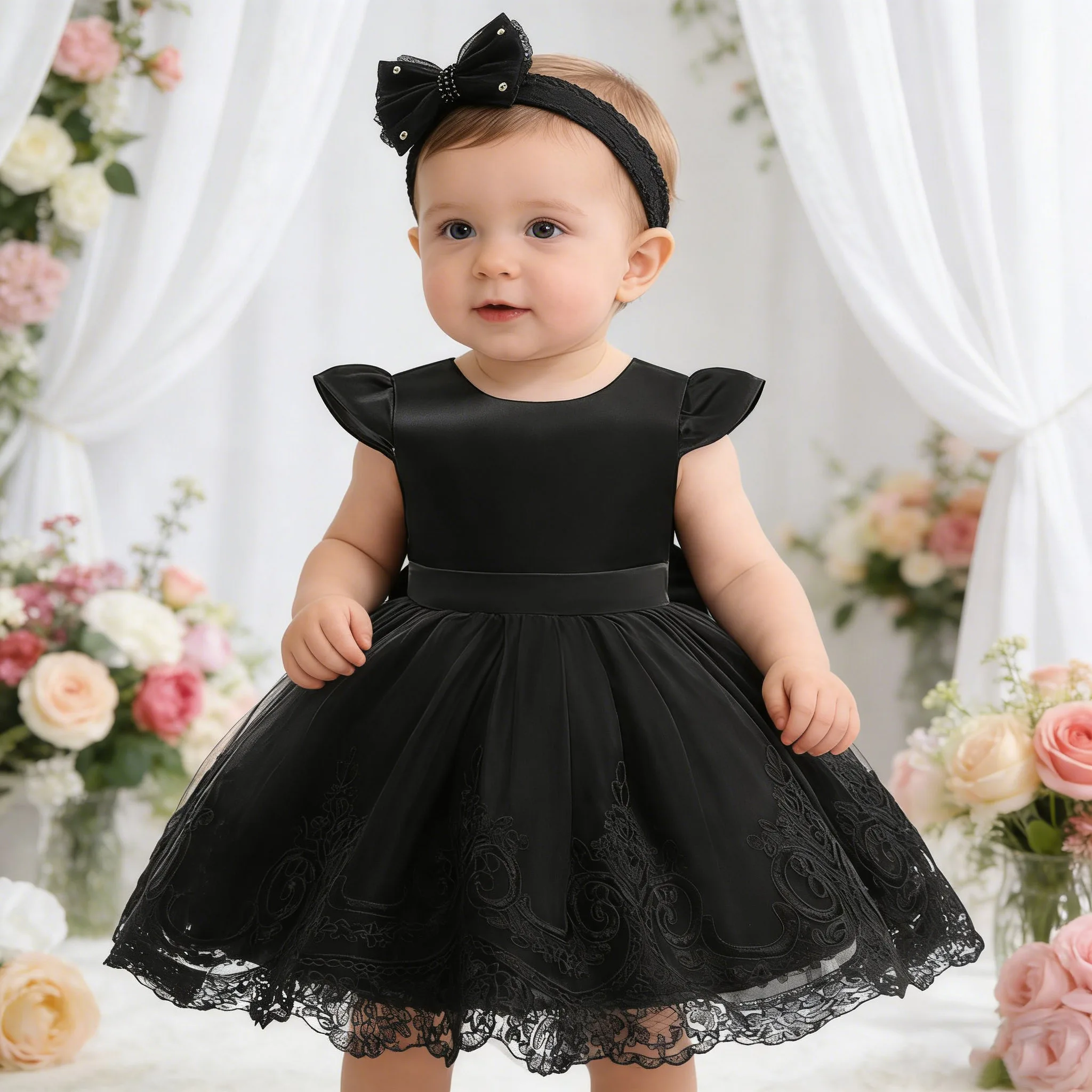 

Одежда для новорожденных детей 0-24 месяцев, детские элегантные платья для девочек, платье для первого дня рождения, юбка-пачка принцессы для девочек, кружевное платье