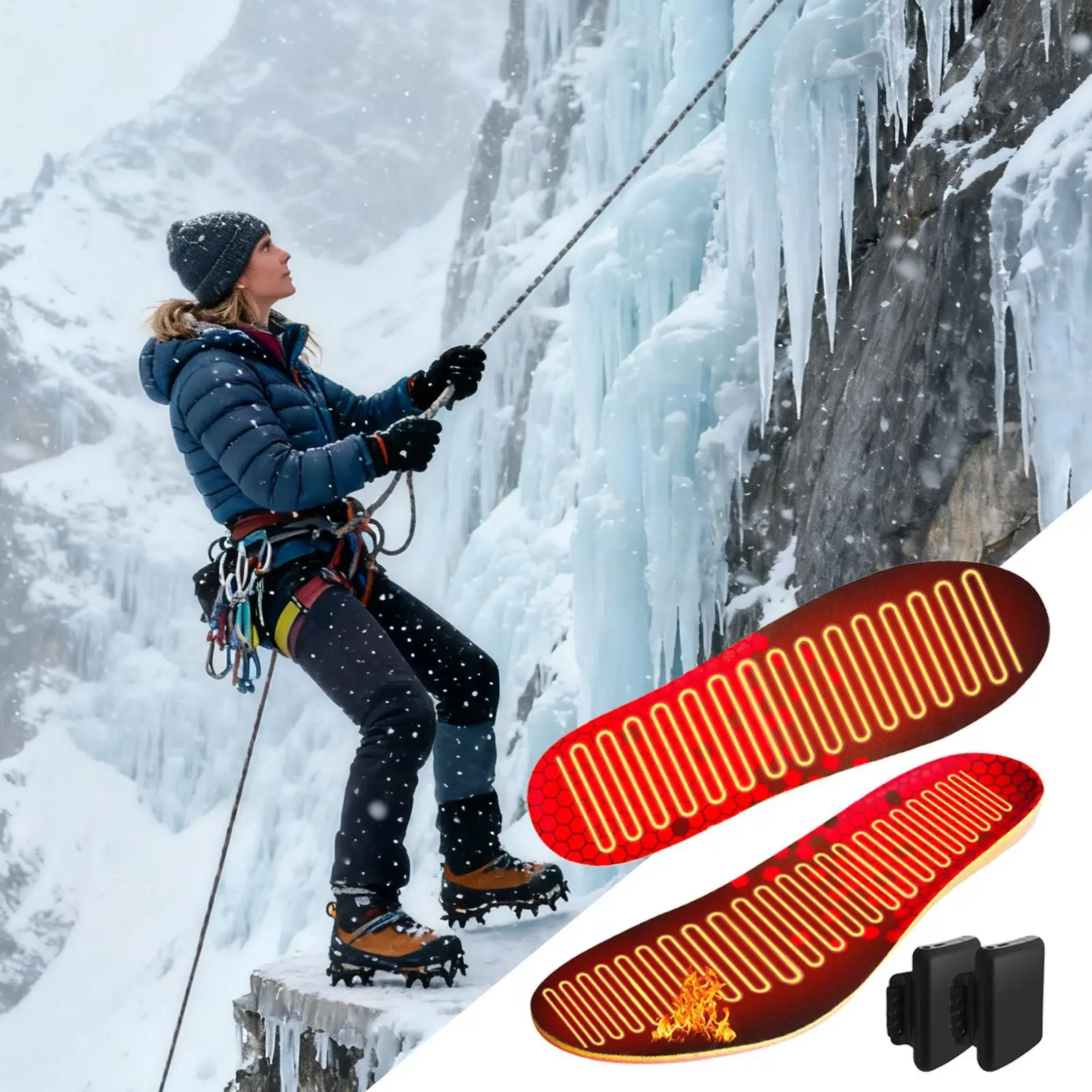 

Стельки для обуви с подогревом, вставки с дистанционным управлением, 5000 мАч, грелки для ног с длительным сроком службы для кемпинга, катания на лыжах, мотоцикла, путешествий