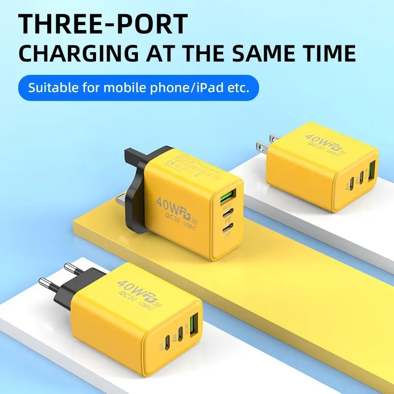 EOENKK New USB+2PD Type-c mobile phone charger multi-port US rules European rules British rules travel fast charger head