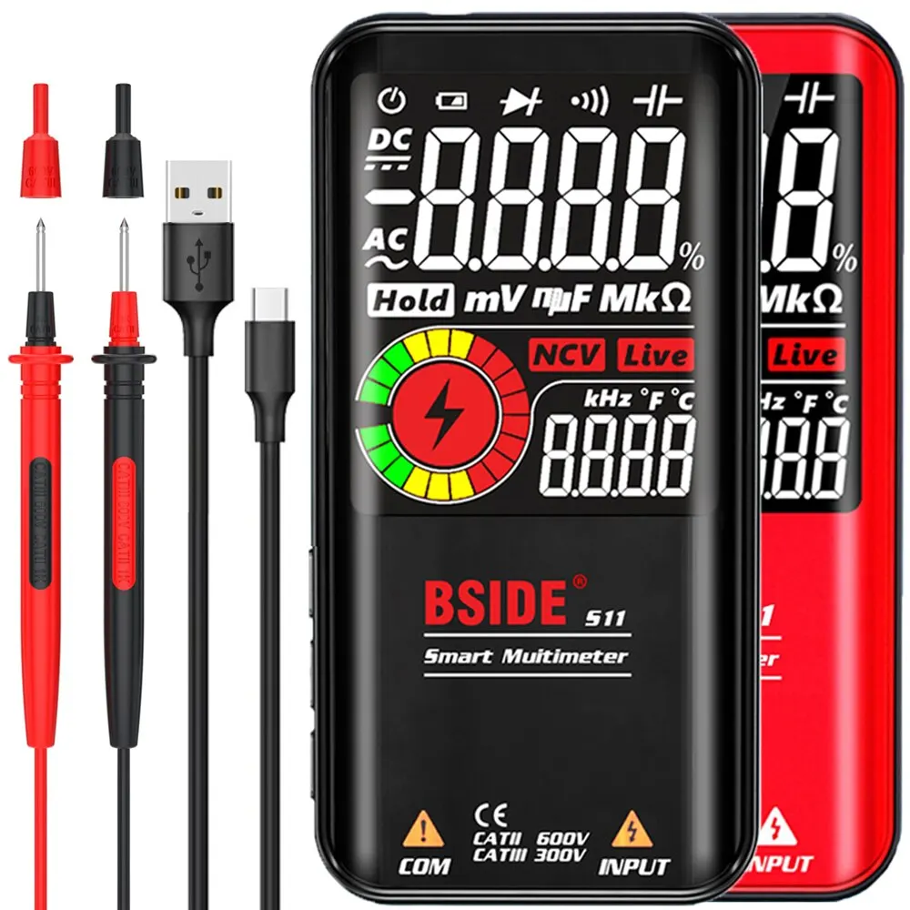 BSIDE S11 Digital Multimeter Smart Electrician Tester USB Charge T-RMS DC AC Voltage Ohm Hz NCV Professional Multitester